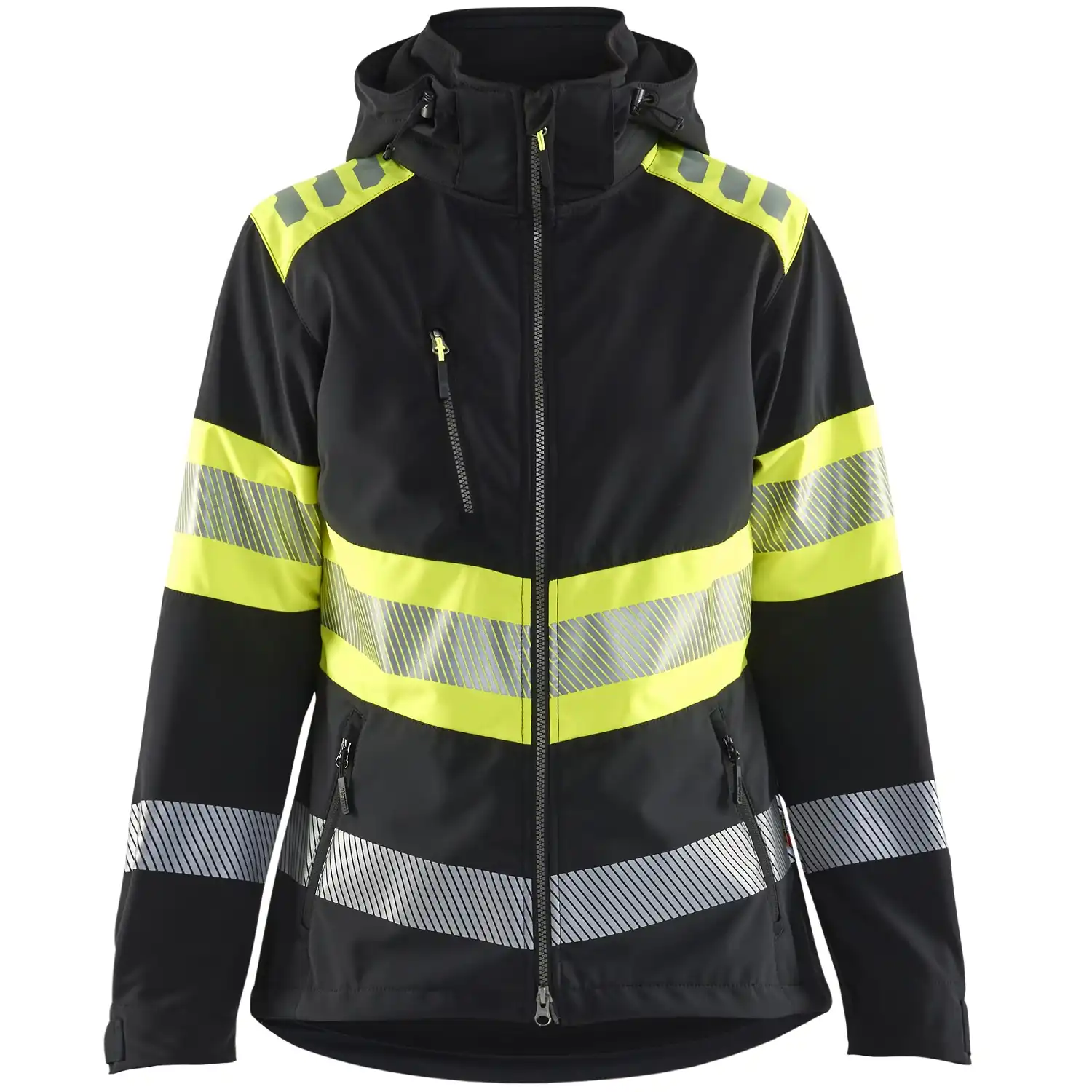 Damen Warnschutz Softshelljacke Kl. 1 "4404" in schwarz/gelb, S - Thumbnail 1