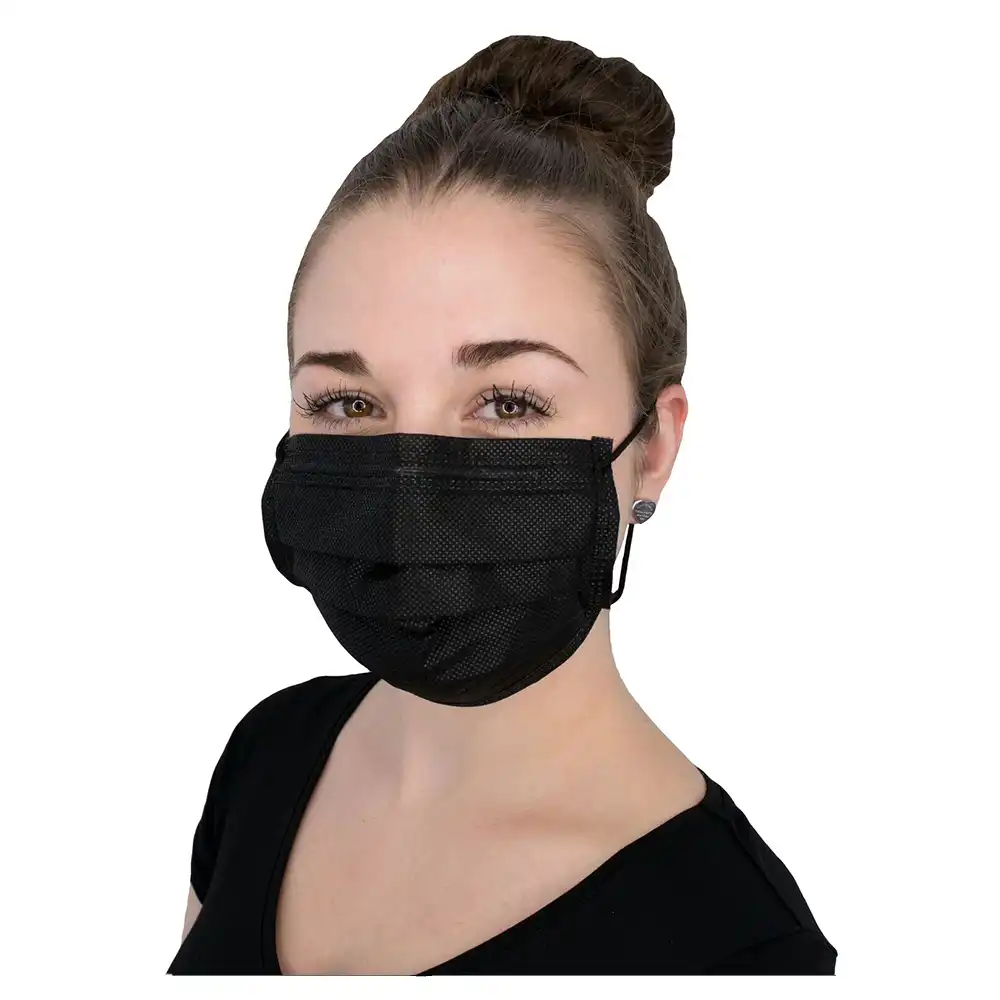 OP-Mundschutz "PROTECT" EN 14683 Typ II R schwarz | 50 Stk. pro Box - Thumbnail 2