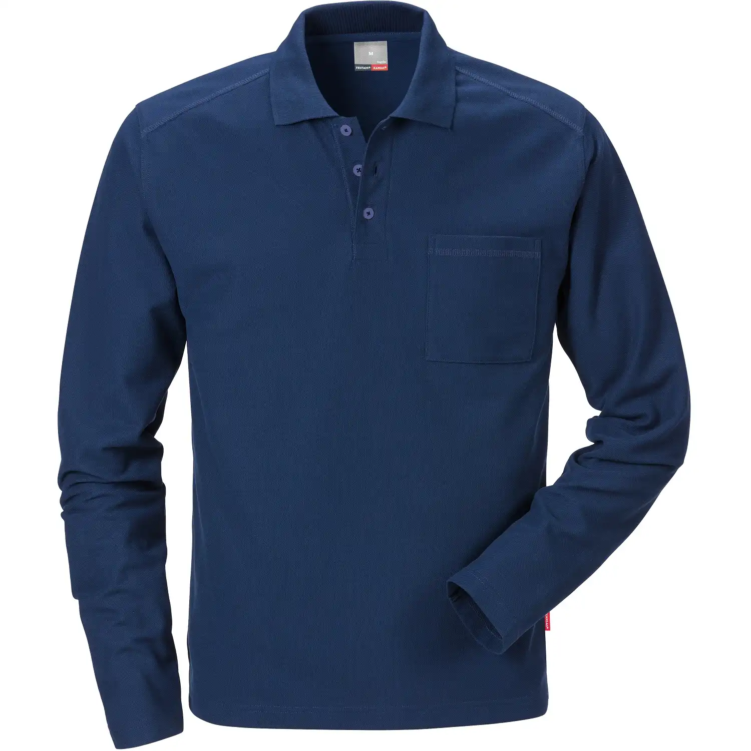 Langarm Polo-Shirt "7393 PM" in dunkelblau, XL - Thumbnail 1