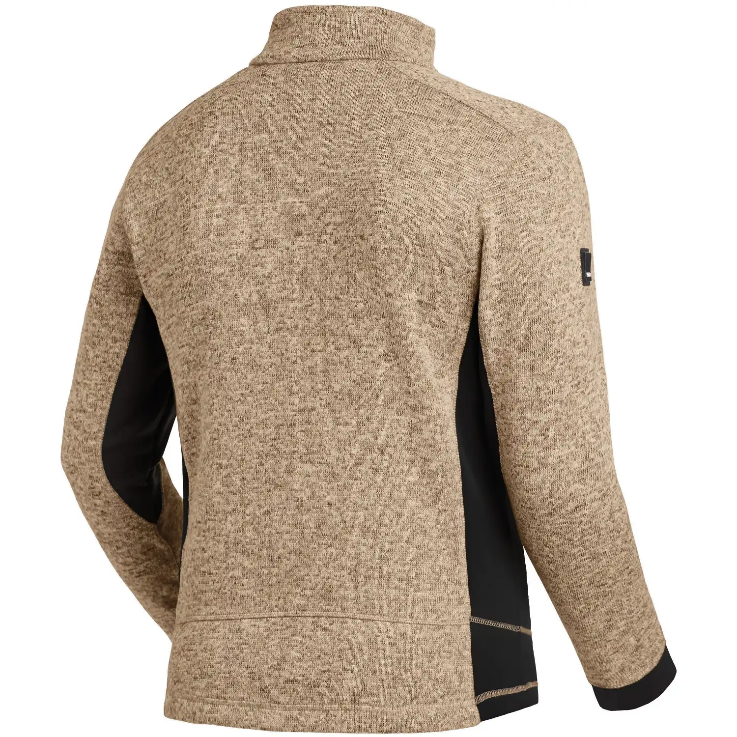 Strick Fleecejacke "CHRISTOPH" in beige/schwarz, M - Thumbnail 2