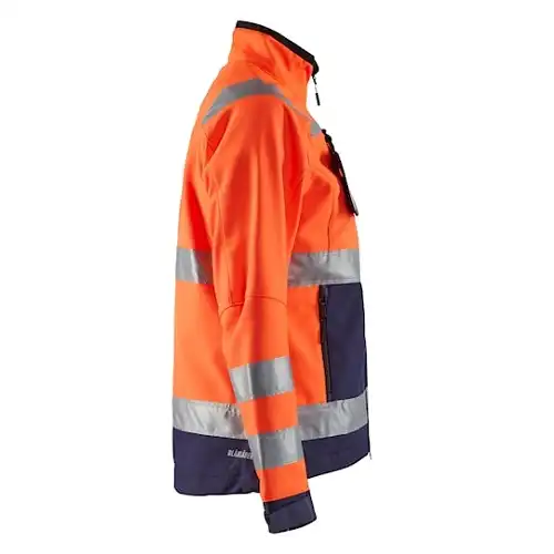 Damen Warnschutz Softshelljacke "4902" in orange/marine, 3XL - Thumbnail 4