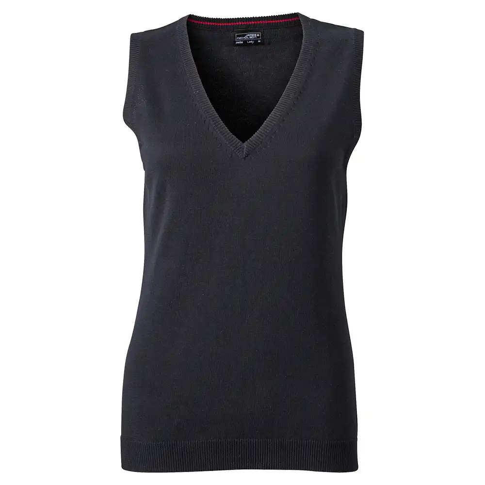 Damen V-Neck Pullunder "JN656" in black, XL - Bild 1