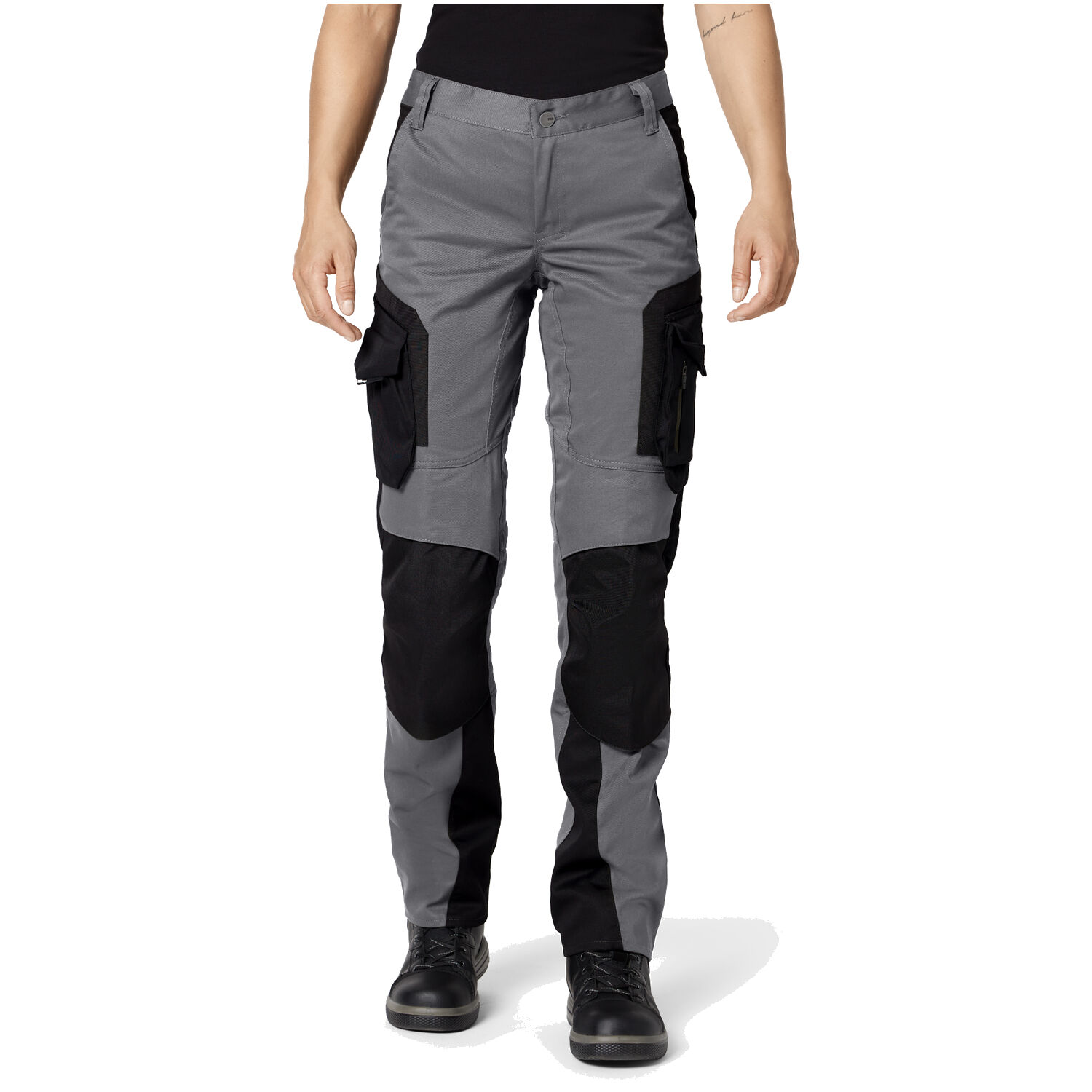 Damen Arbeitshose "ANNETTE" in grau/schwarz, 48 - Thumbnail 3