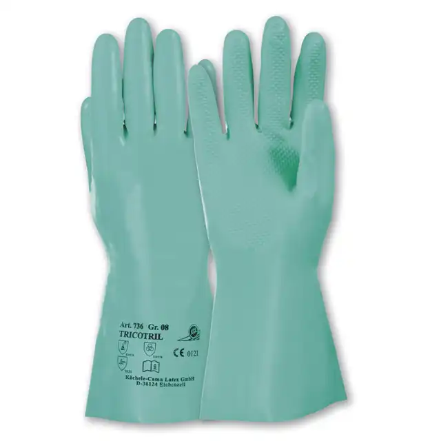 Nitril Chemiekalienhandschuhe "TRICOTRIL® 736" grün in 8 (M) - Bild 1