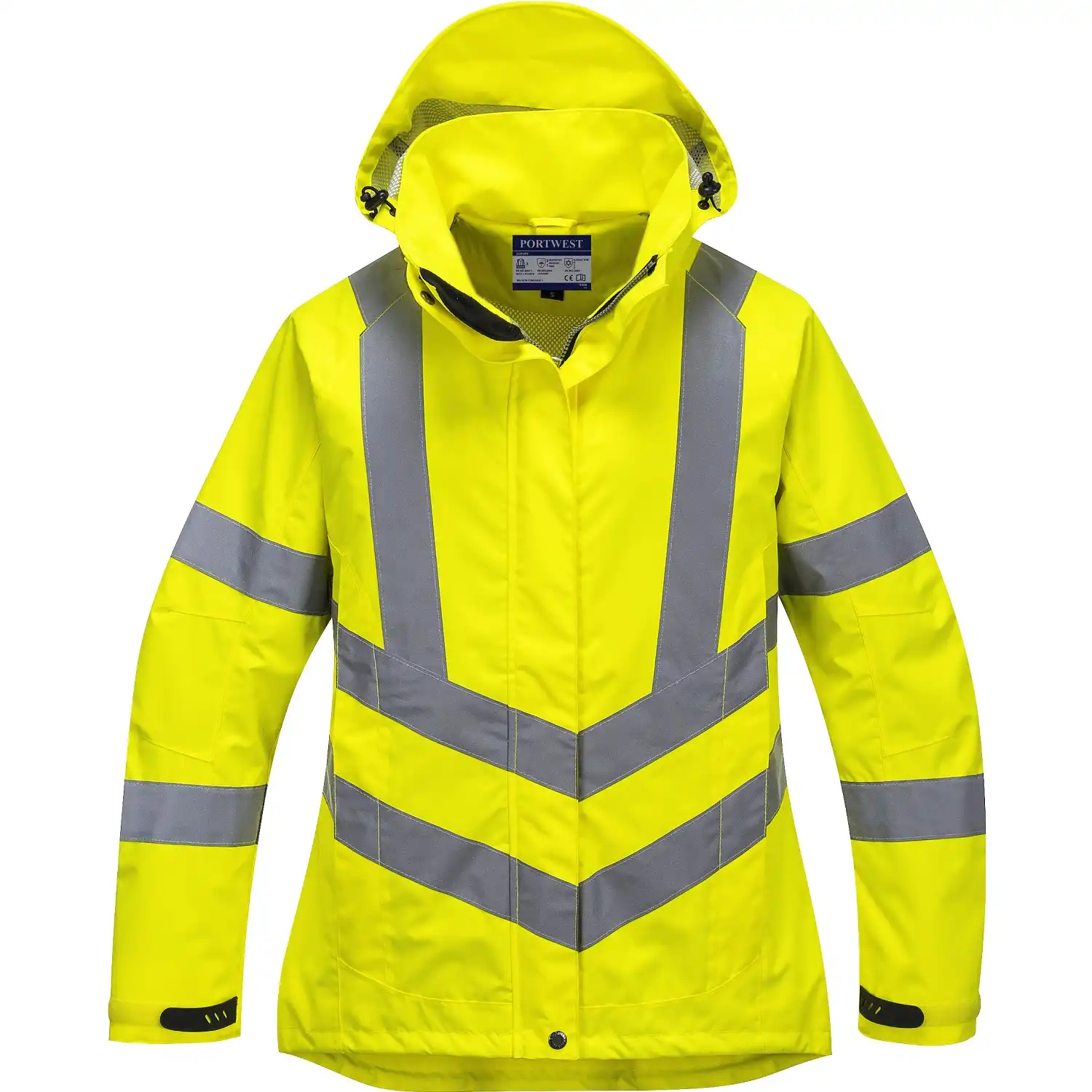 Damen Warnschutz-Regenjacke "LW70" in gelb, L - Thumbnail 1