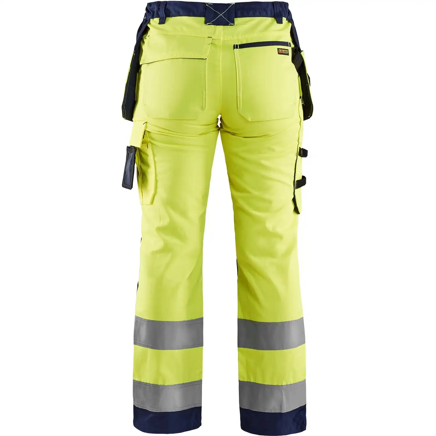 Damen Warnschutz Handwerkerhose "7156" in gelb/marine, 34 - Thumbnail 2