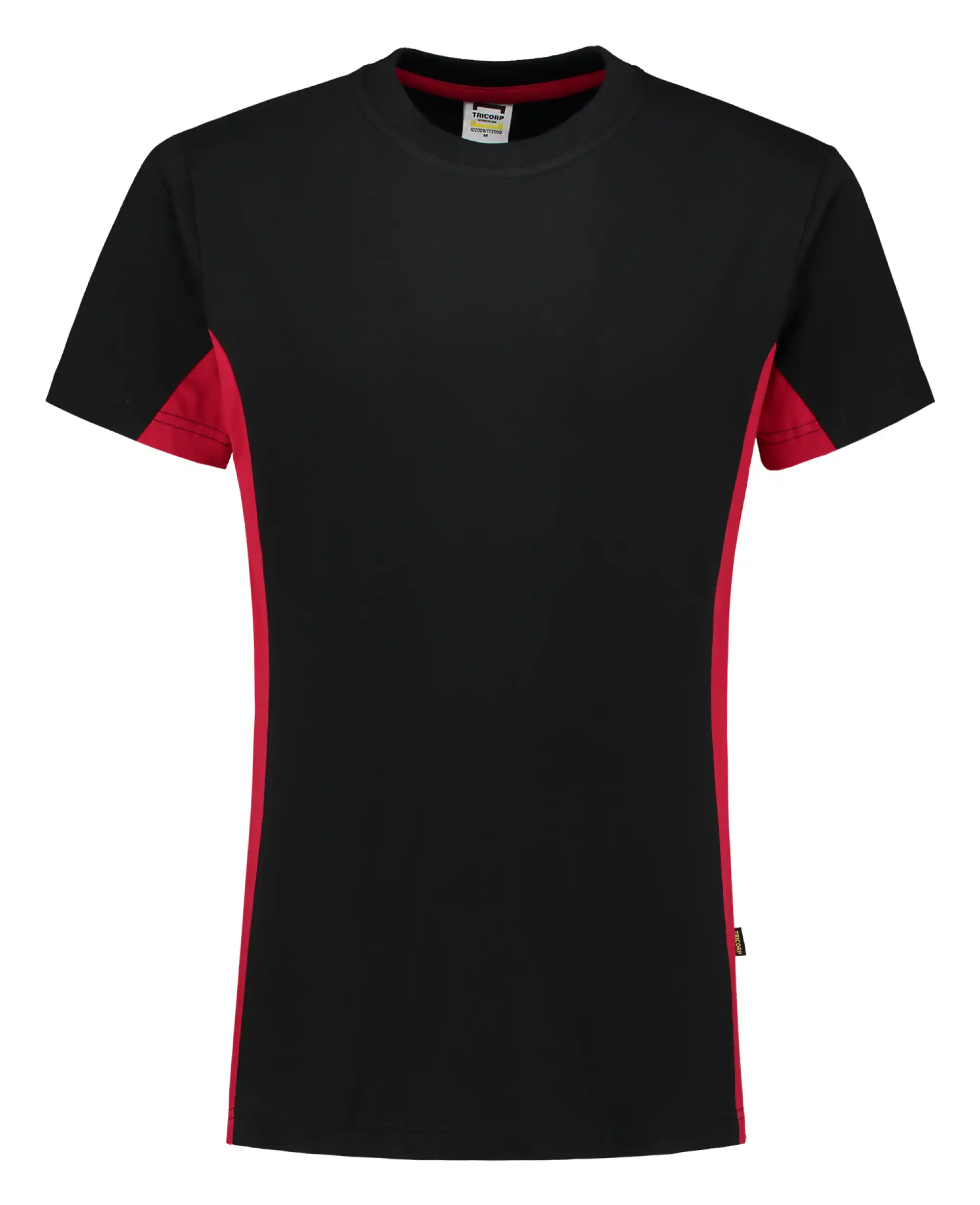 T-Shirt Bicolor "102004" Workwear in black/red, XS - Thumbnail 1