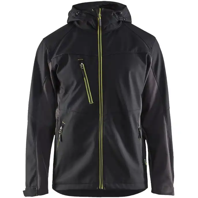 Softshelljacke "4753" in schwarz/gelb, 3XL - Thumbnail 1