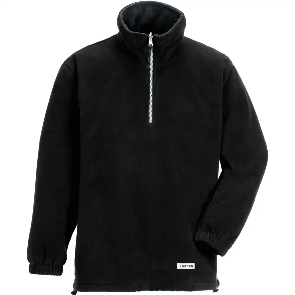 Fleece Troyer "RELAX" mit Zip-Kragen in schwarz/anthrazit, L - Thumbnail 1