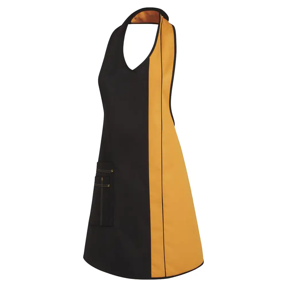Damen-Latzschürze "11/2540" in schwarz/sonne, 34 - Bild 1