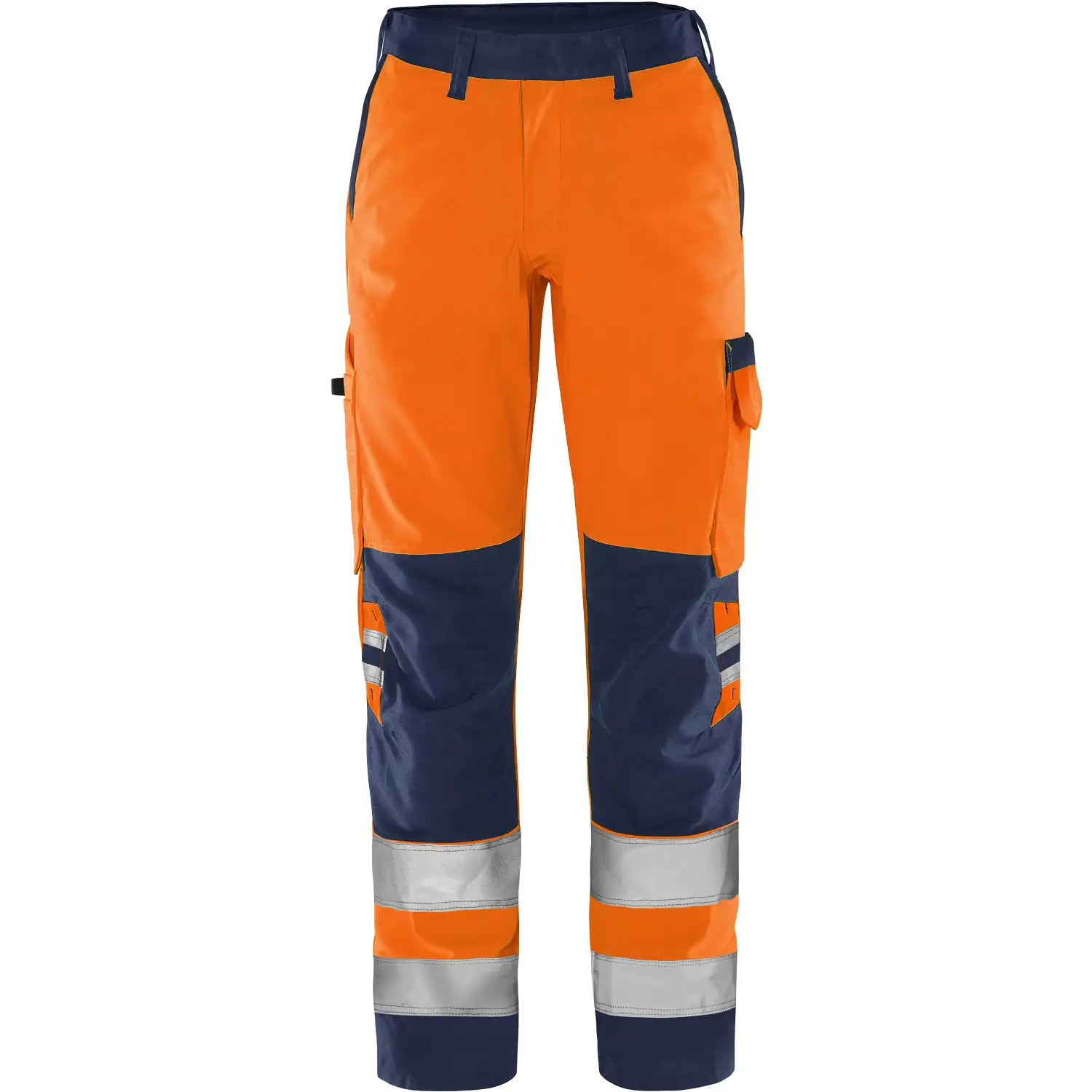 Damen Warnschutz Bundhose Kl. 2 "2642 GPLU" Green Trofta in orange/marine, R34 - Thumbnail 1