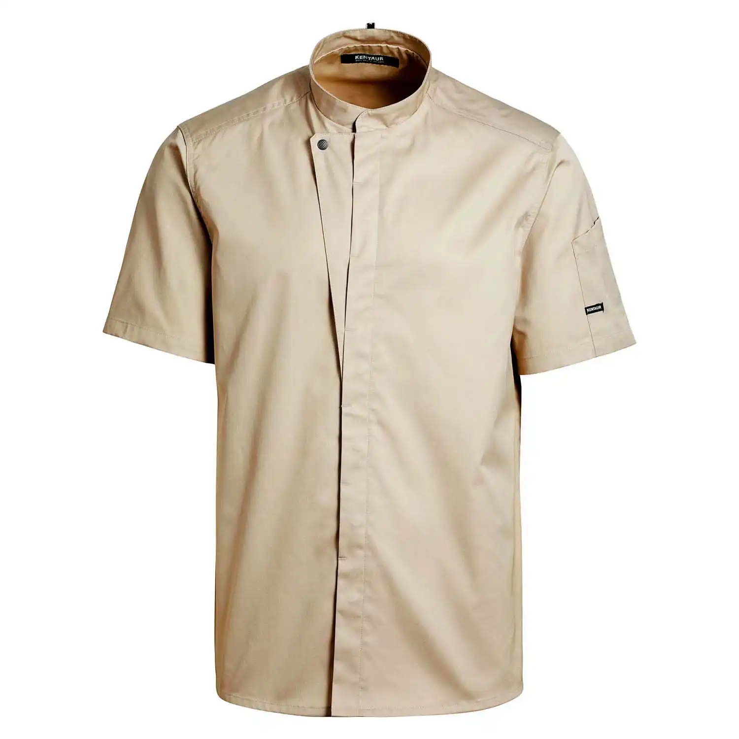 Kochjacke kurzarm "23516" in sand, M - Thumbnail 1