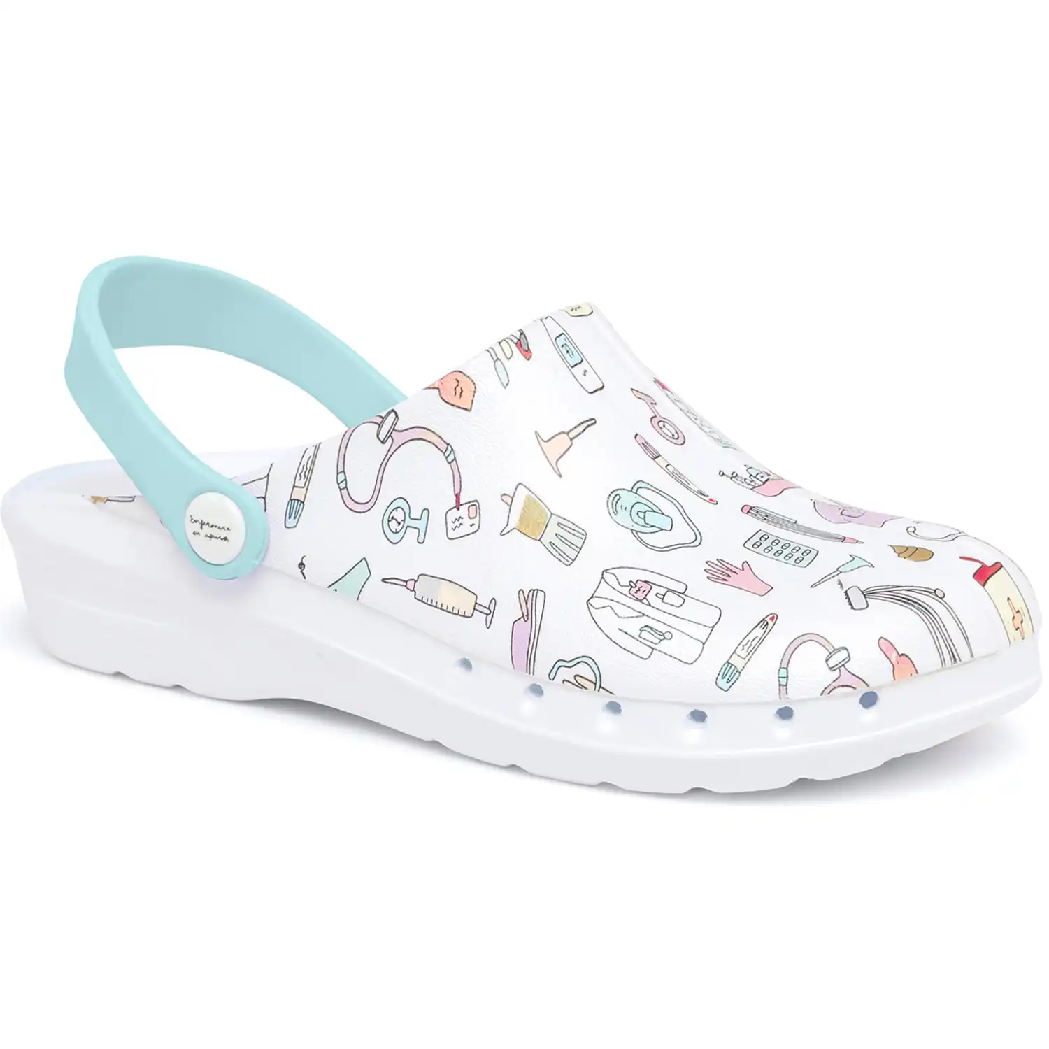 Damen Clogs "ODEN+ PRINT" aquamarine in 38 - Thumbnail 1