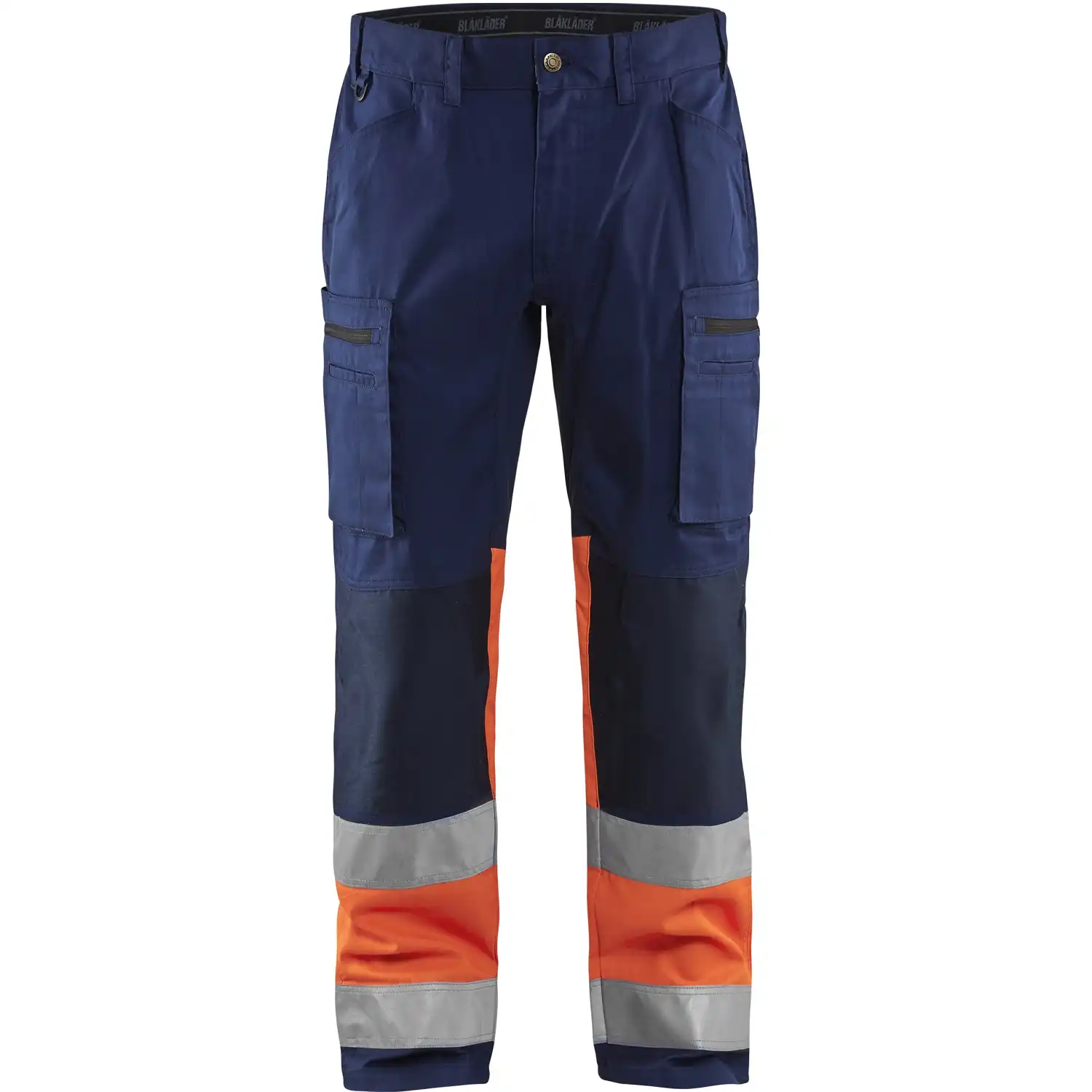 Warnschutz-Stretch-Bundhose "1551" in marine/orange, C146 - Thumbnail 1
