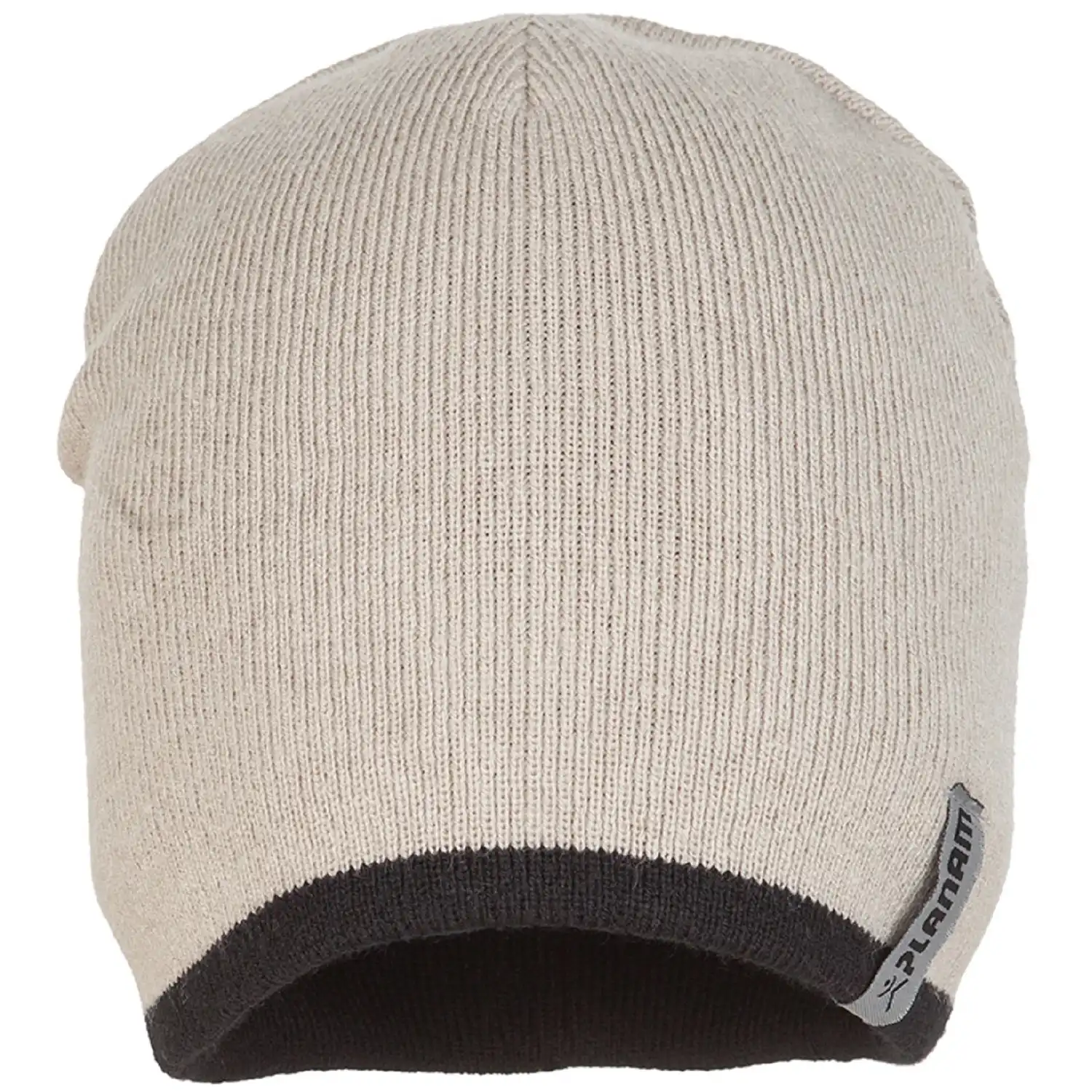 Strickmütze 2-farbig in beige/schwarz - Thumbnail 1