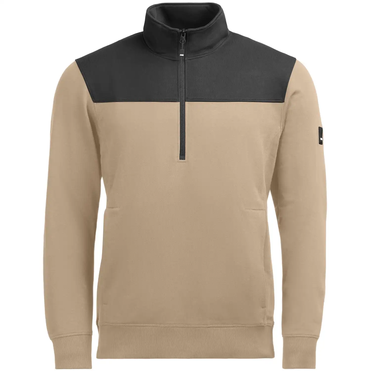 Zip-Sweatshirt "ROB" in beige/schwarz, XXL - Bild 1