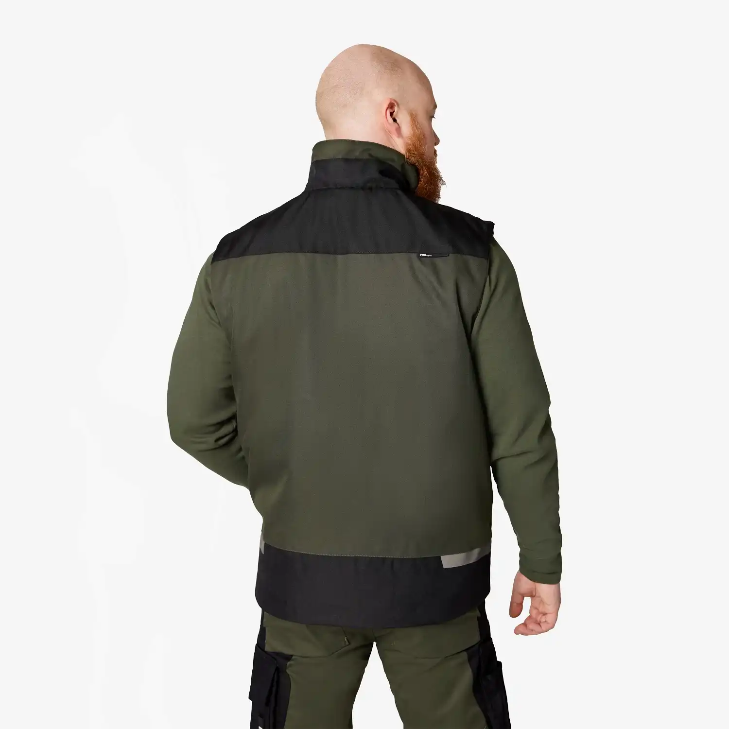 Softshell Arbeitsweste "HAUKE" in oliv/schwarz, XL - Thumbnail 2