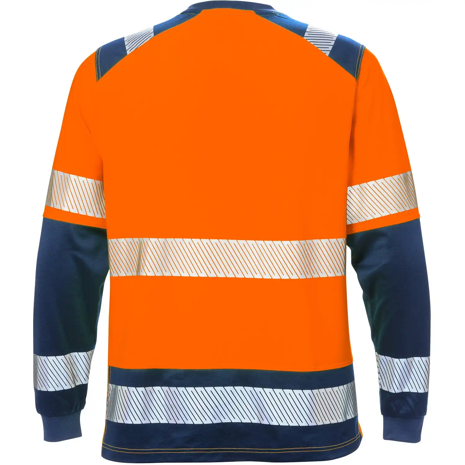 Warnschutz Langarmshirt "7457 THV" Stiby in orange/marine, XL - Thumbnail 2