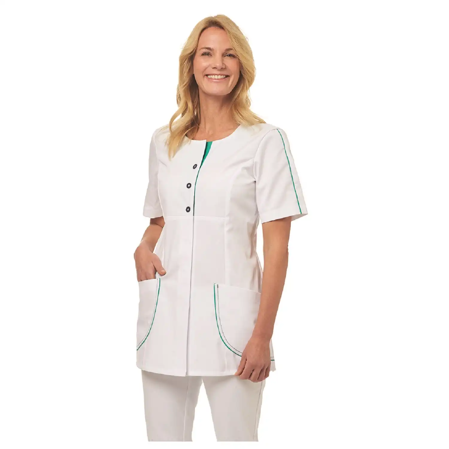 Hosenkasack 1/2 Arm "08/2737" in weiß/türkis, 52 - Thumbnail 1