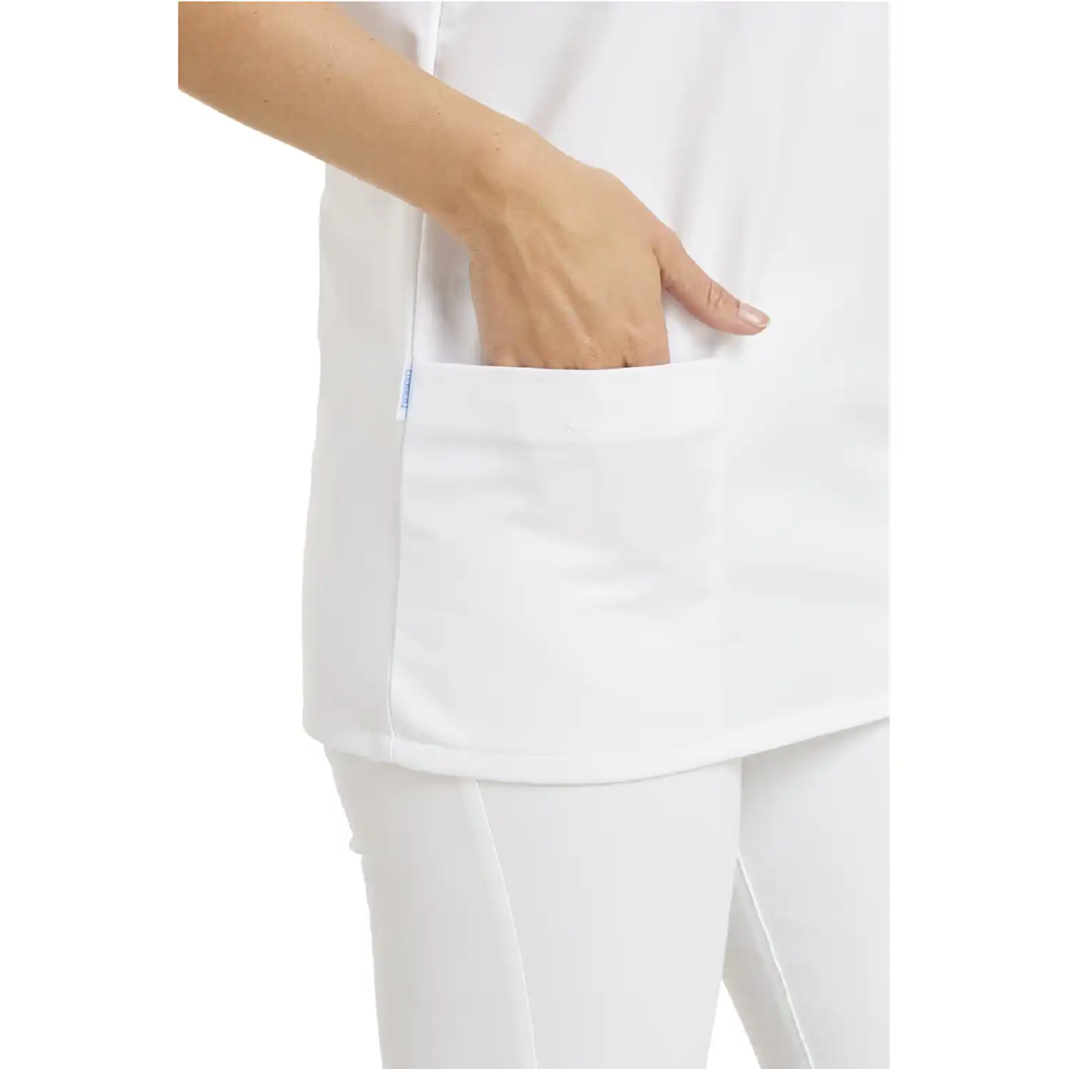 Unisex Schlupfjacke Halbarm "12/106" in L, Weiß - Thumbnail 3