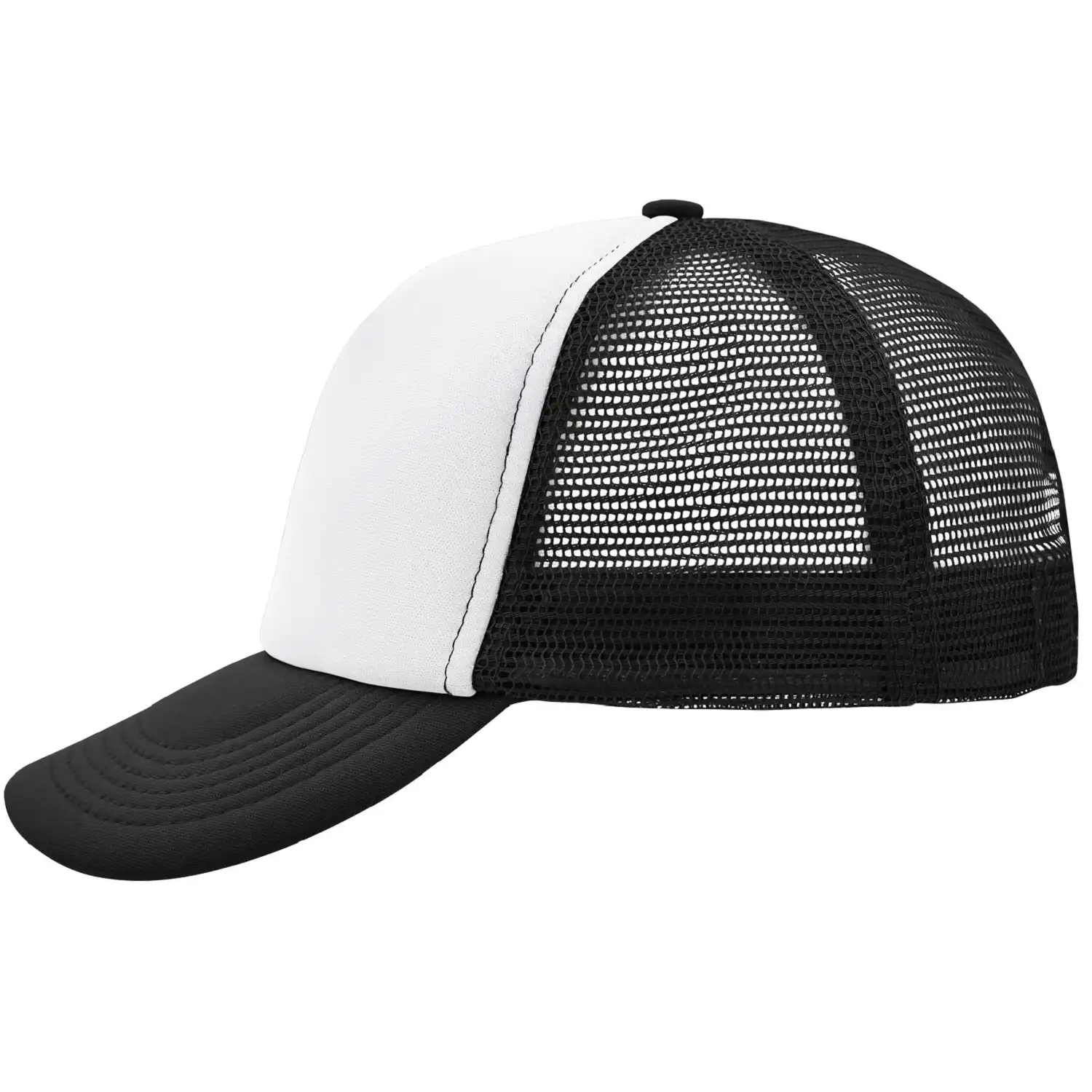 Mesh Basecap "MB070" 5-Panel-Polyester in white/black - Bild 1