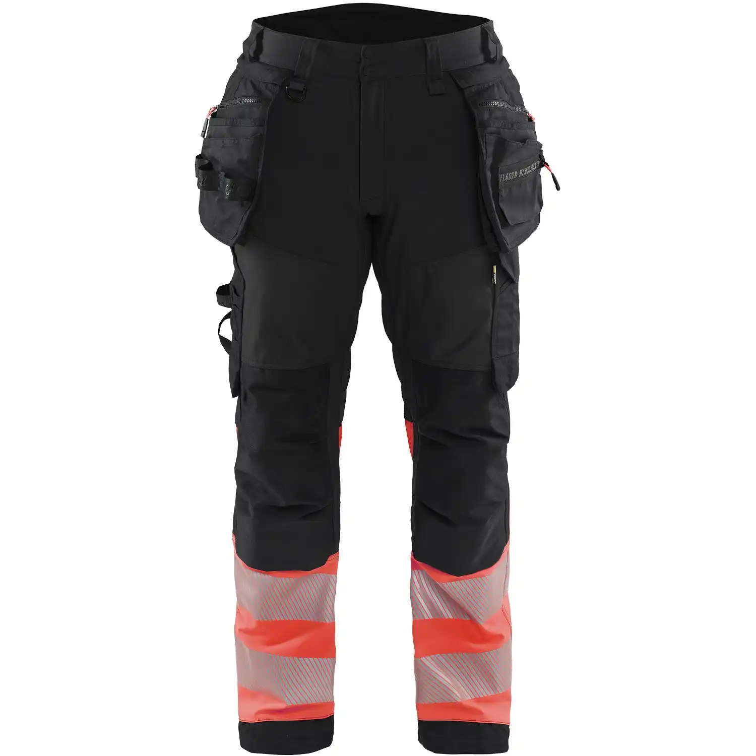 Warnschutz Softshell Handwerkerhose "1821" Kl. 1  in schwarz/rot, C146 - Thumbnail 1