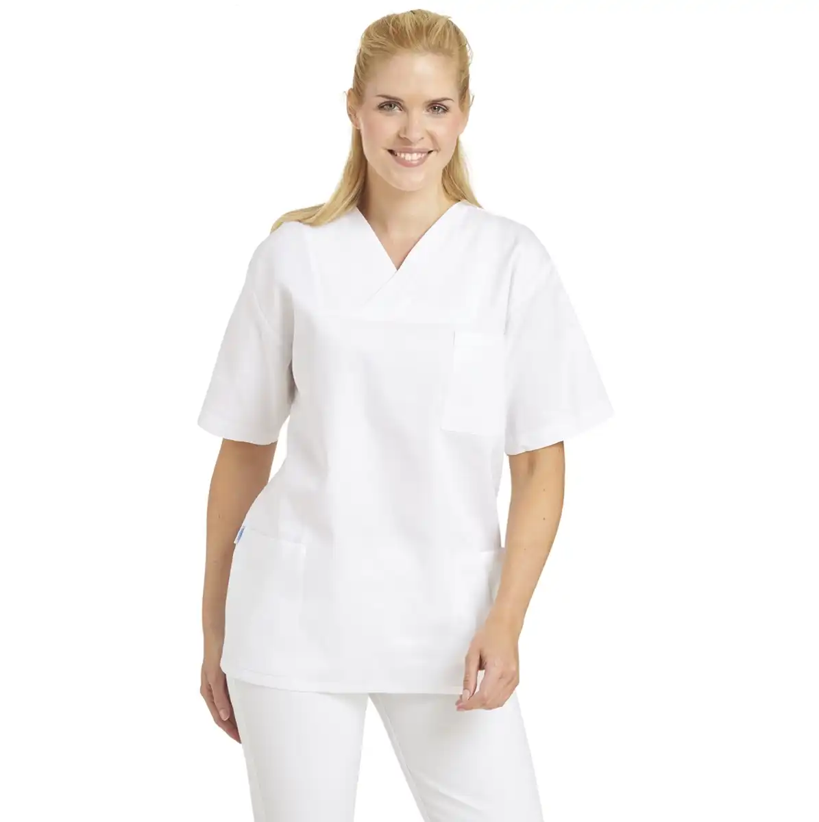 Schlupfkasack Halbarm "12/223" in L, Weiß - Thumbnail 1