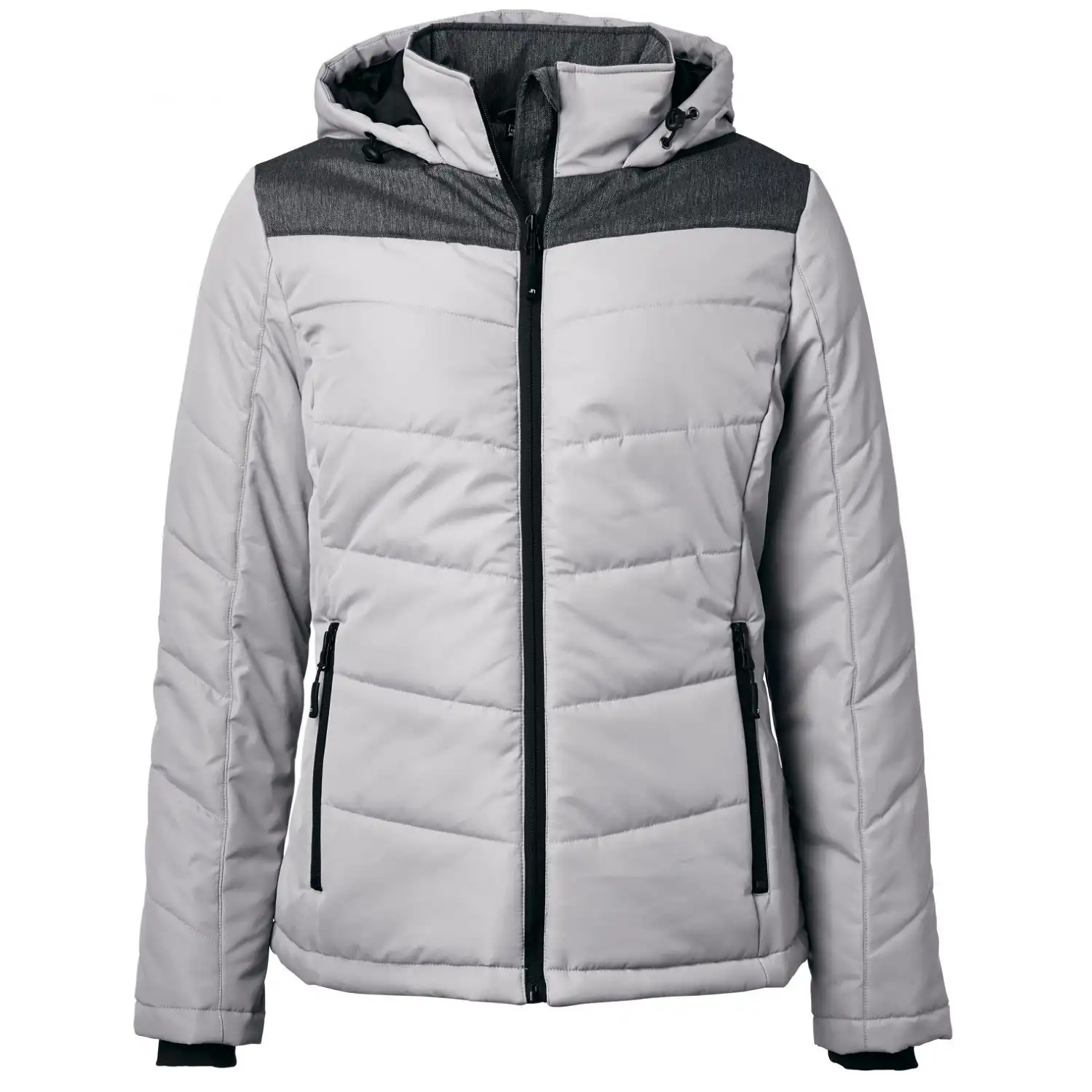 Damen Winterjacke "JN1133" in silver/anthracite-melange, M - Thumbnail 1