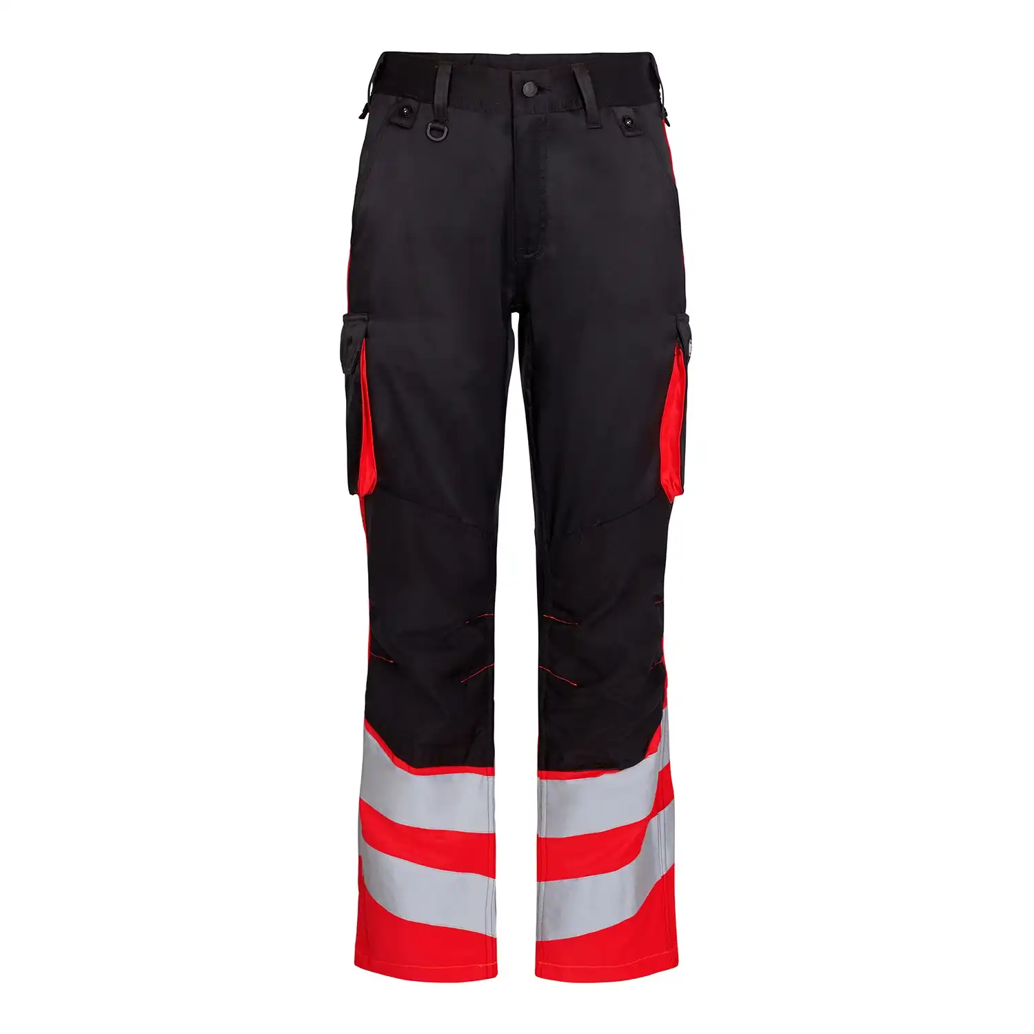 Warnschutz Bundhose "2547-319" Safety leicht Kl. 1 in schwarz/rot, 48 - Thumbnail 1