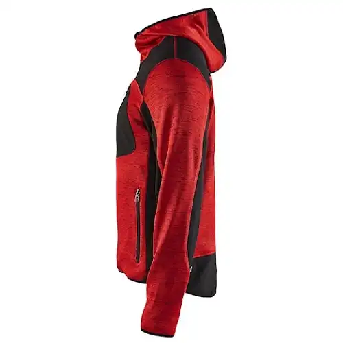 Strickjacke "4930" mit Softshell in rot/schwarz, 3XL - Thumbnail 3