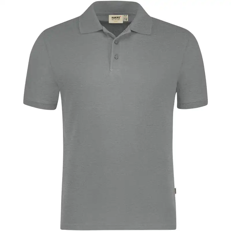Polo-Shirt "GOTS" Bio-Baumwolle 501 in grau-meliert, S - Thumbnail 1