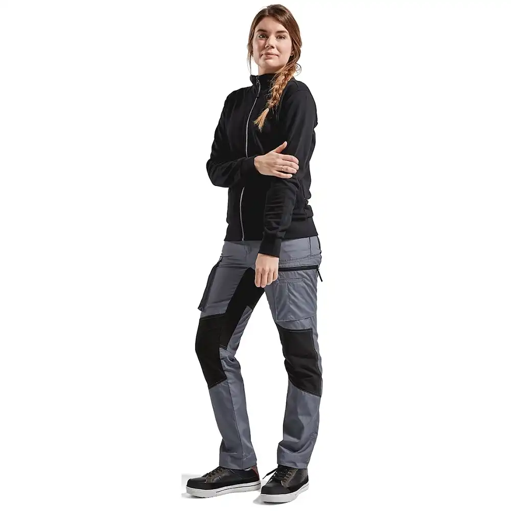 Damen Stretch Servicehose "7159" 166 g/m² in grau/schwarz, 34 - Thumbnail 3
