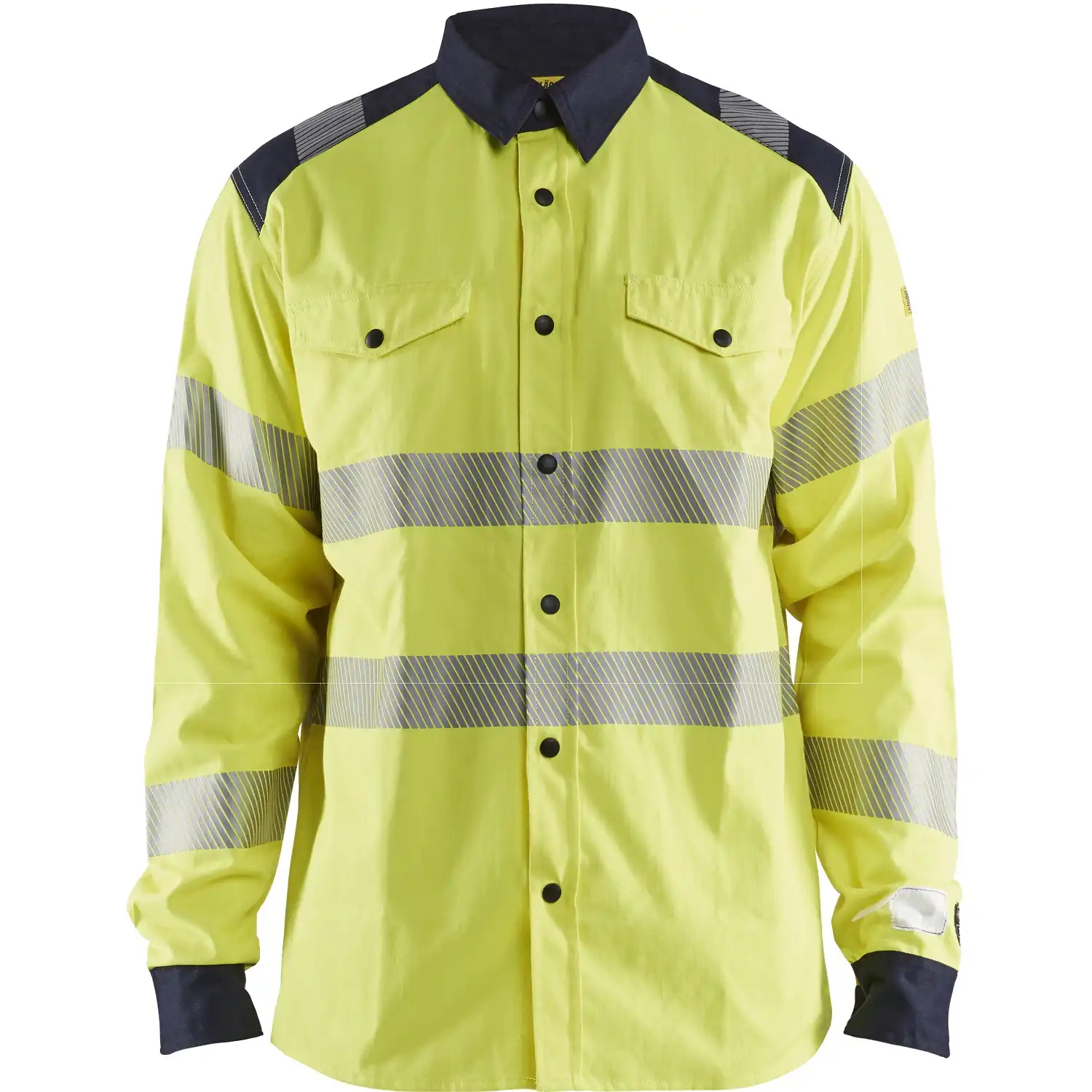 Multinorm Arbeitshemd "3239" gelb/marine in XL - Thumbnail 1