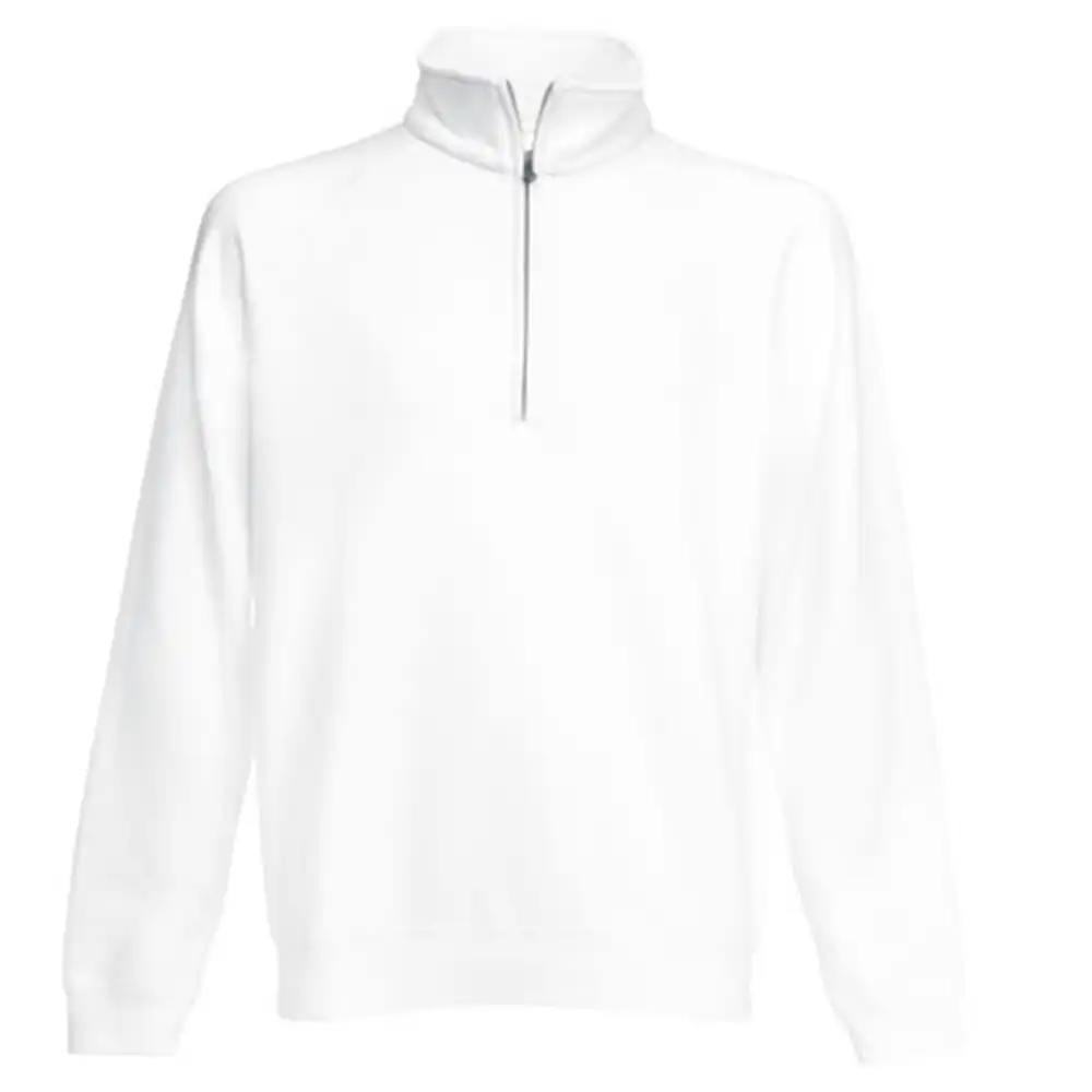 Zip-Sweatshirt "F382" Premium Raglan in L, Weiß - Thumbnail 1