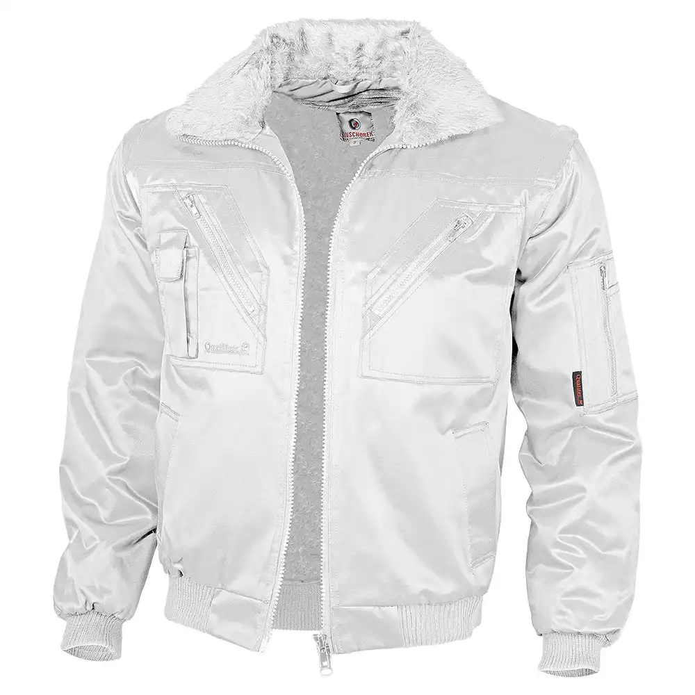 Pilotenjacke 4in1 einfarbig in L, Weiß - Bild 1
