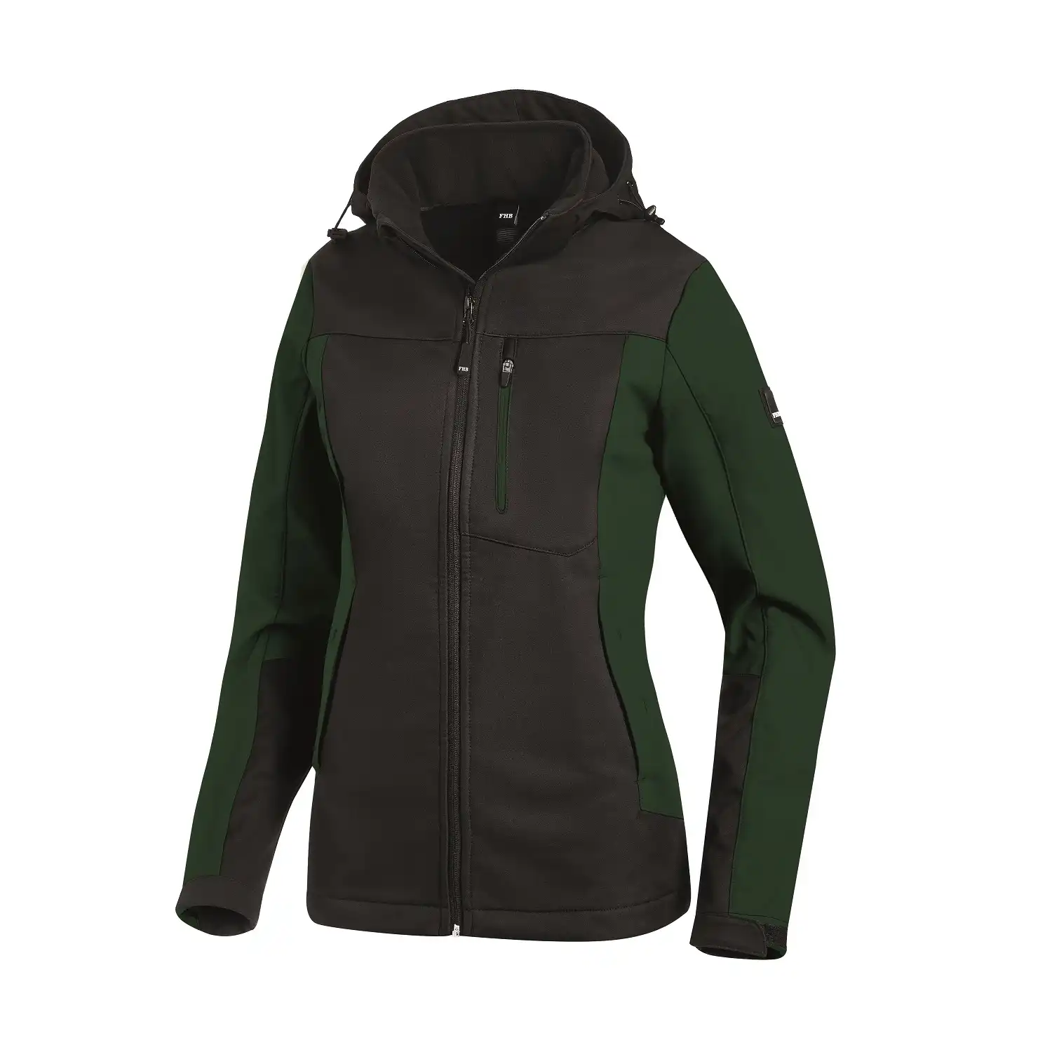 Damen Softshelljacke "JULIA" in grün/schwarz, L - Thumbnail 1