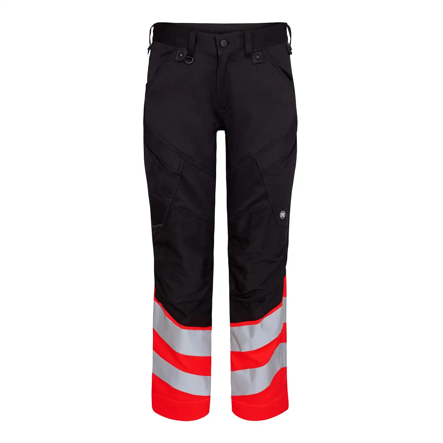 Warnschutz Stretch Bundhose "2546-314" Safety Kl. 1 in schwarz/rot, 48 - Thumbnail 1