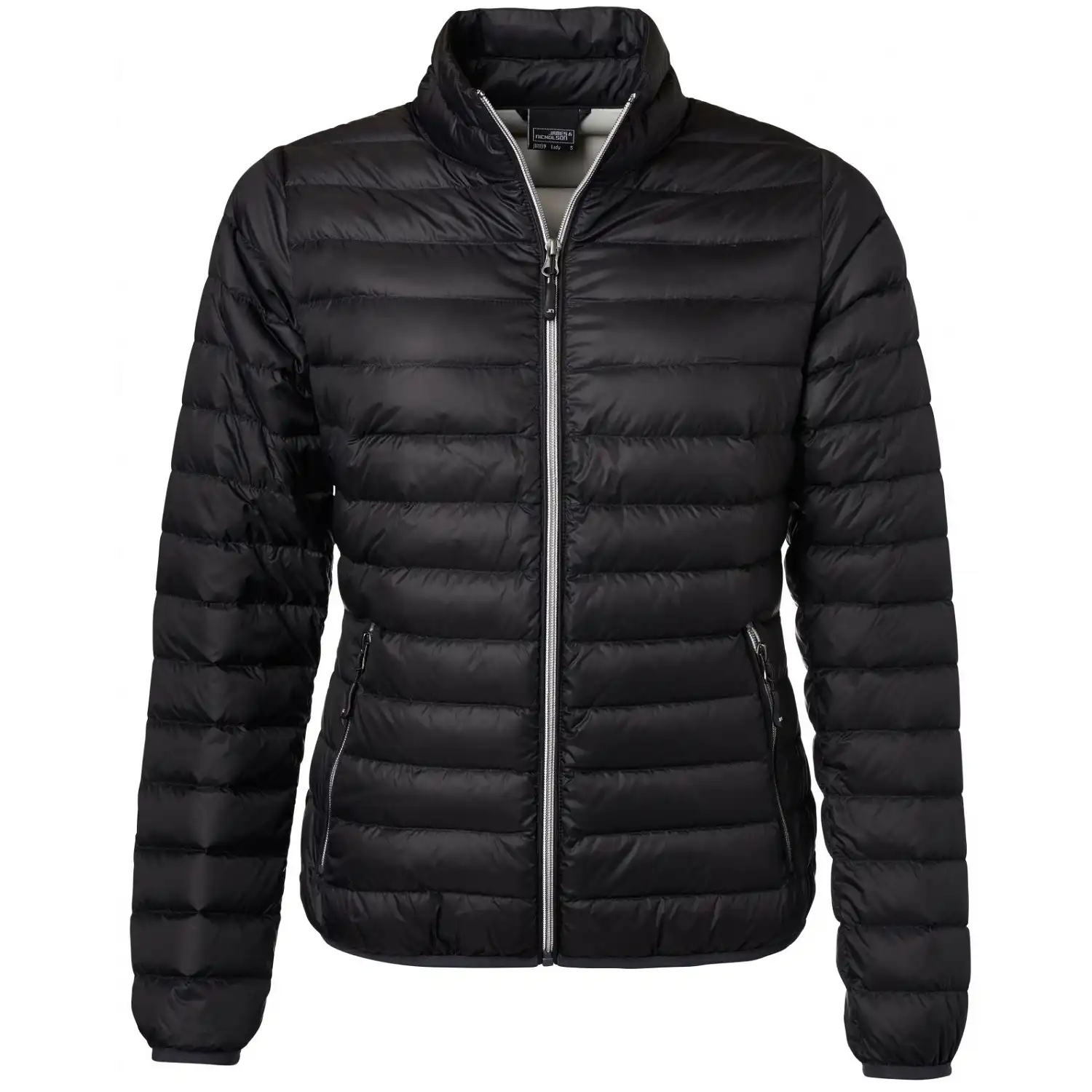 Damen Daunenjacke "JN1139" in black/silver, L - Thumbnail 1