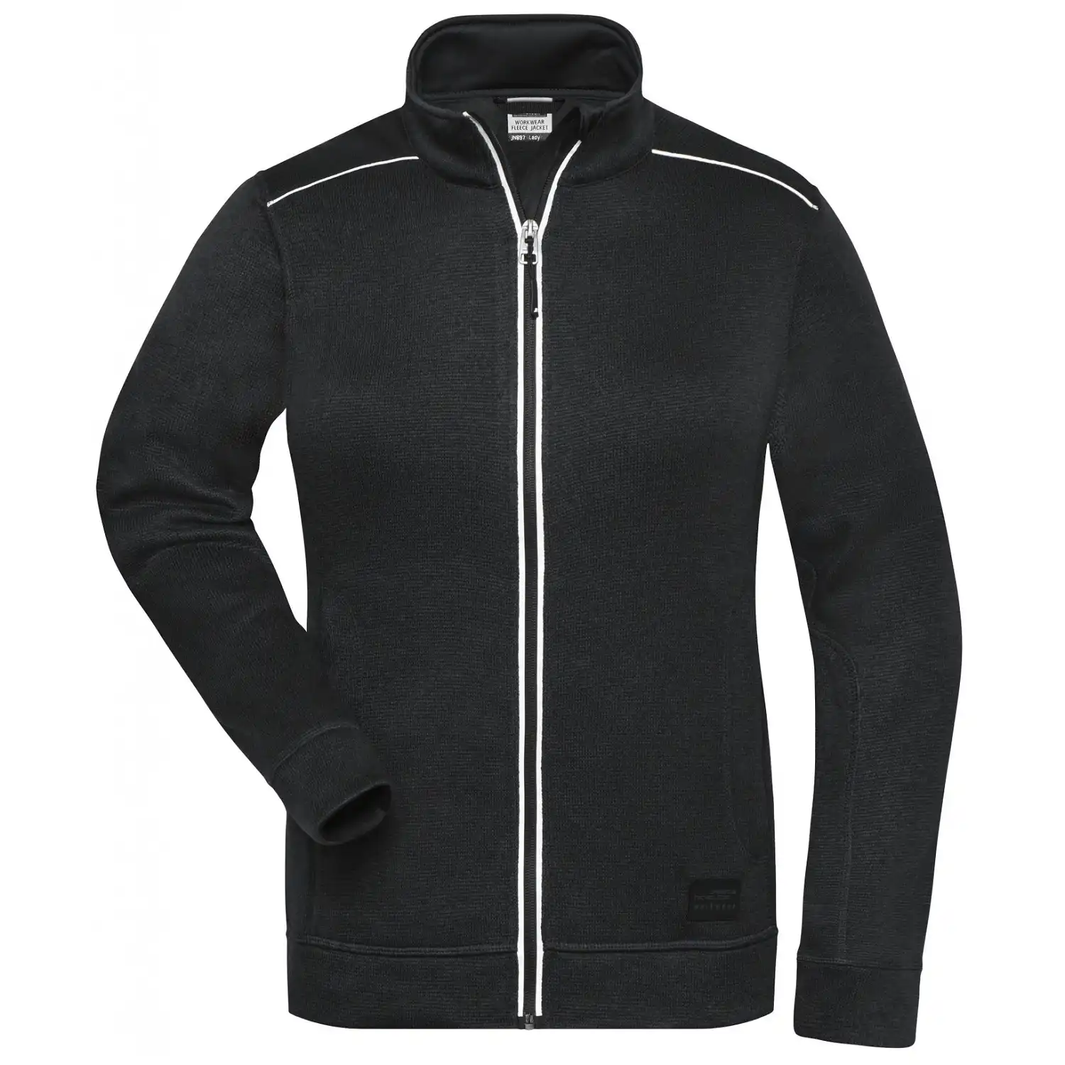Damen Strickfleece-Jacke "JN897" in black/black, 3XL - Thumbnail 1