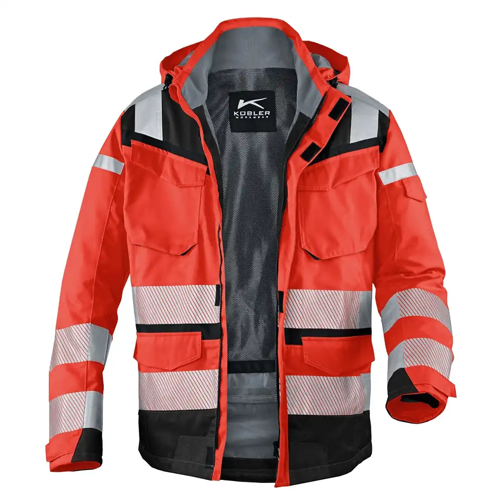 Warnschutz Regenjacke "REFLECTIQ" Sympatex® in rot/schwarz, 3XL - Bild 1