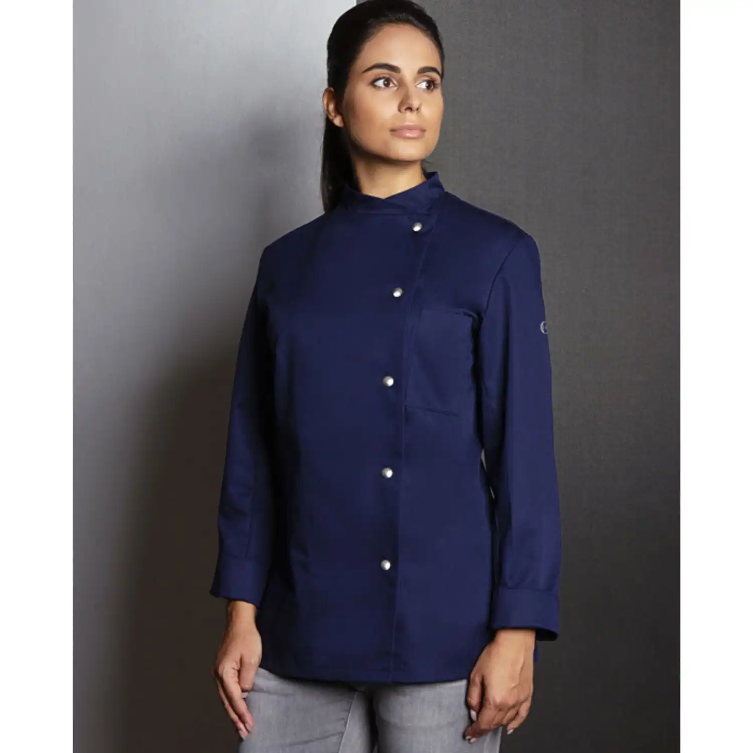 Damen Kochjacke Larissa "JF 3" in marine, 48 - Thumbnail 6