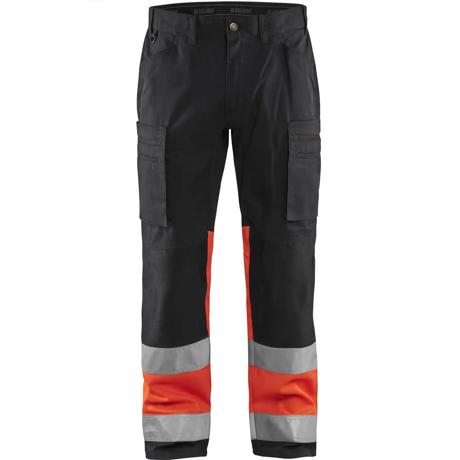 Warnschutz-Stretch-Bundhose "1551" in schwarz/rot, C146 - Thumbnail 1