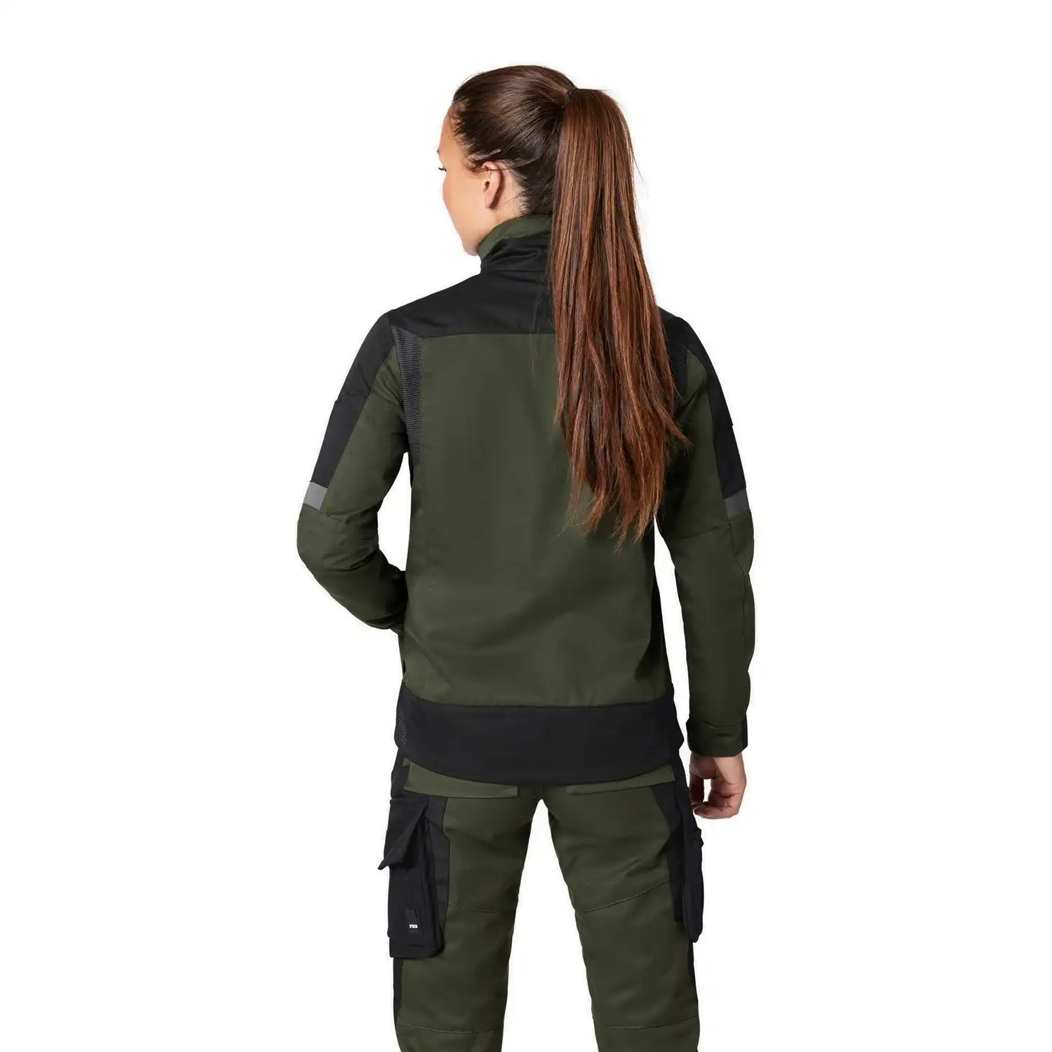 Damen Arbeitsjacke "ANDREA" in oliv/schwarz, M - Thumbnail 2