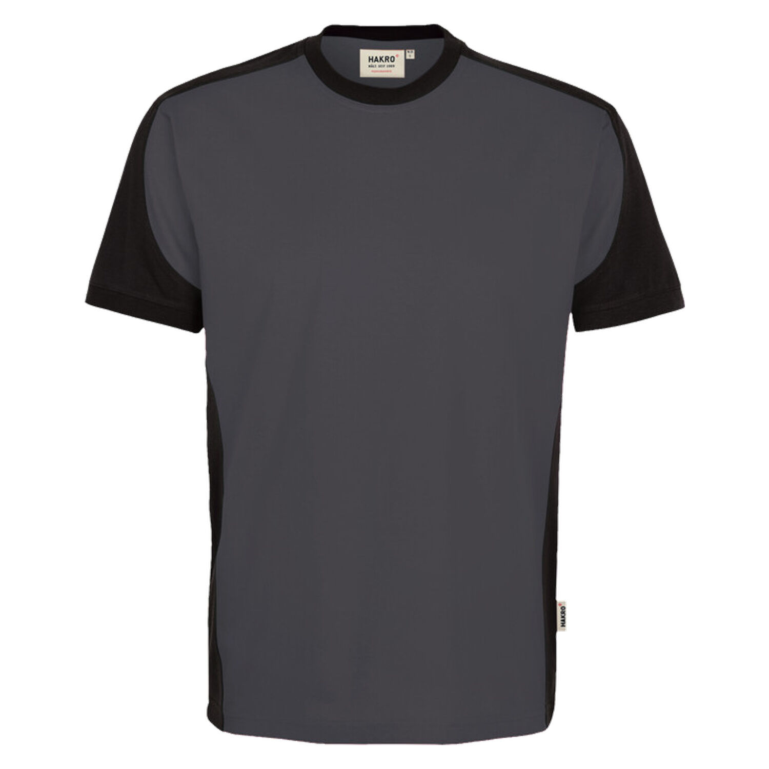 T-Shirt "CONTRAST" MIKRALINAR® ECO in karbongrau, S - Thumbnail 1