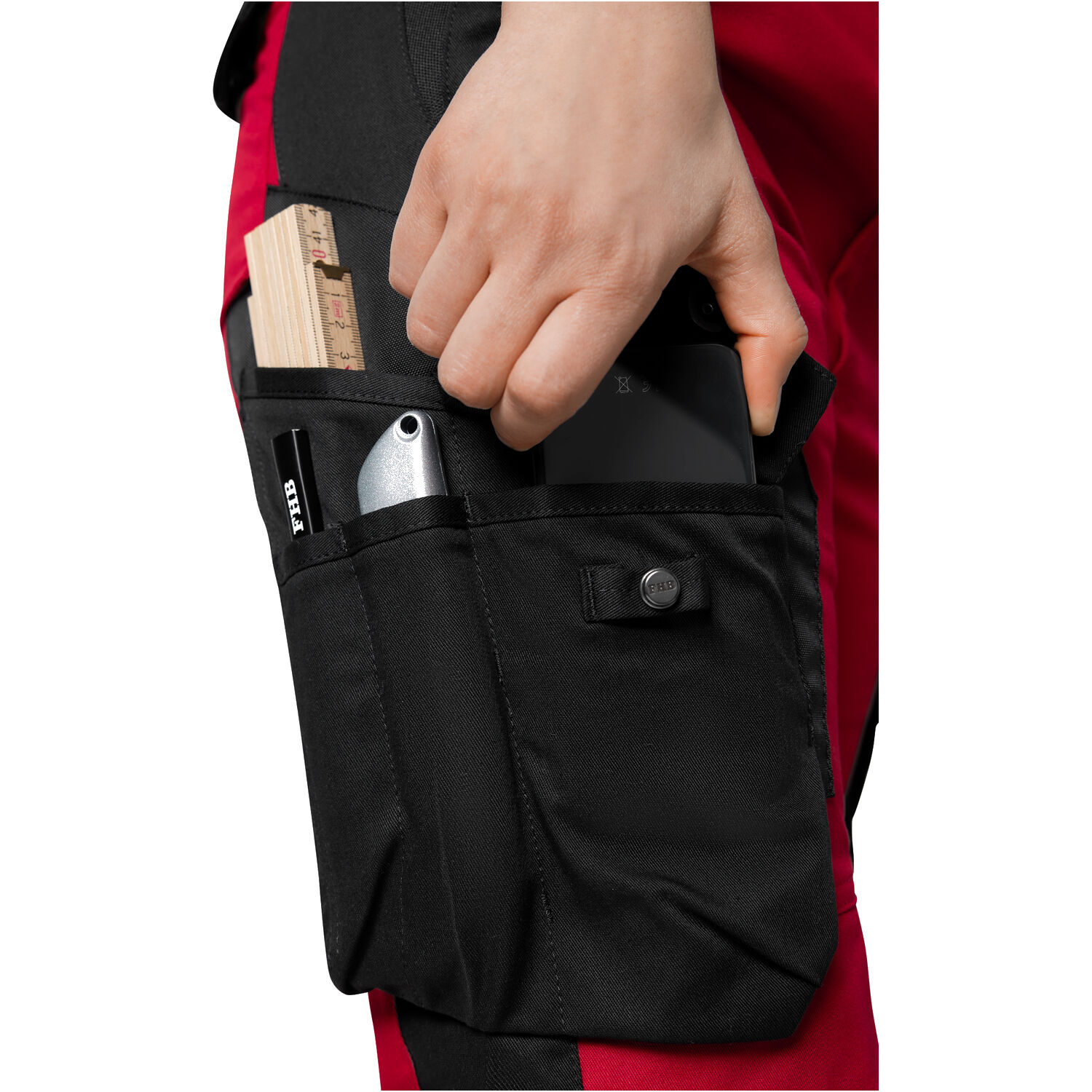 Damen Arbeitshose "ANNETTE" in rot/schwarz, 44 - Thumbnail 7