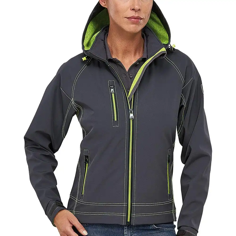 Damen Softshelljacke "TWOTONE TECH" in grau/grün, L - Bild 1
