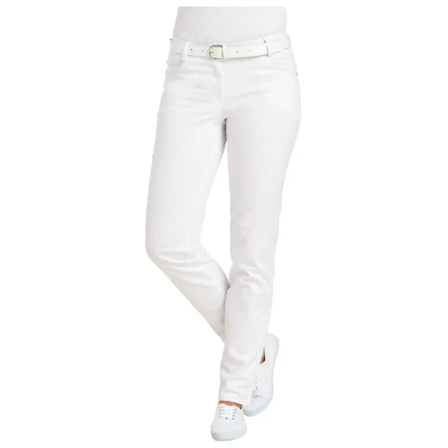 Damen-Stretchhose Classic-Fit "08/6700" in 40, Weiß - Thumbnail 1