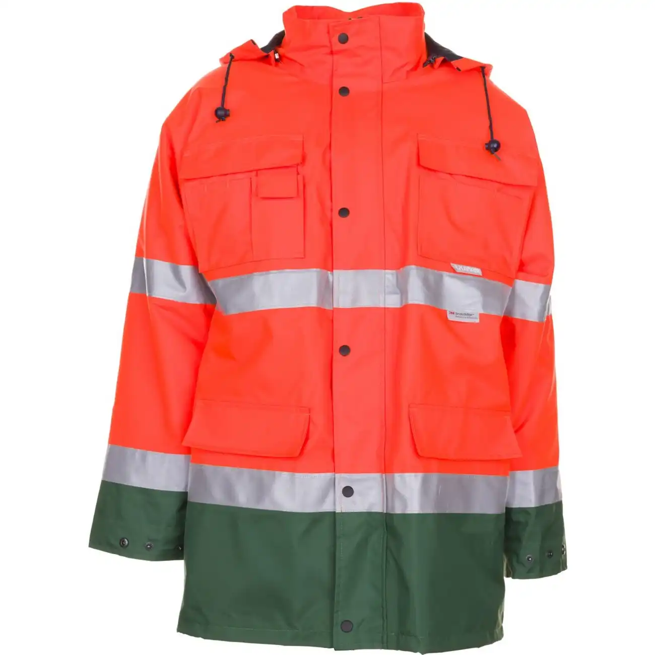 Warnschutz Winter-Parka 2in1 "KONTRAST" in orange/grün, 4XL - Thumbnail 1