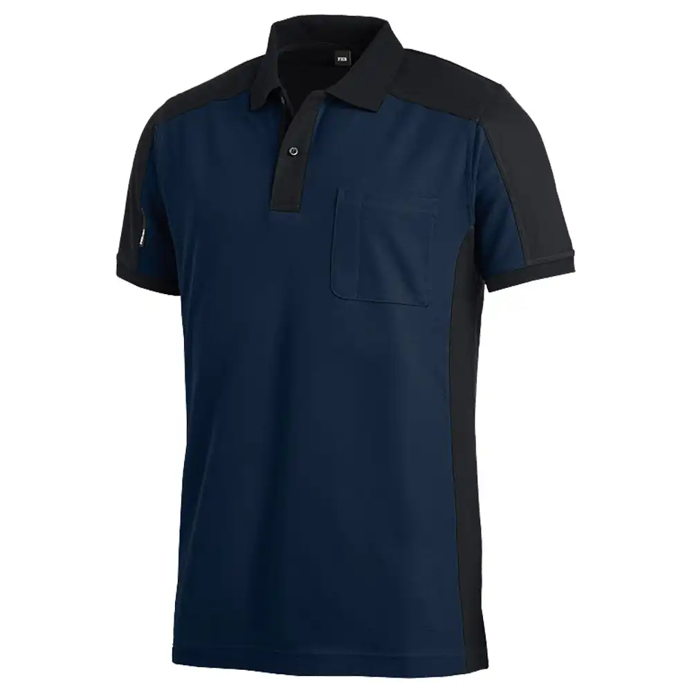 Polo-Shirt zweifarbig "KONRAD" in marine/schwarz, XL - Thumbnail 1