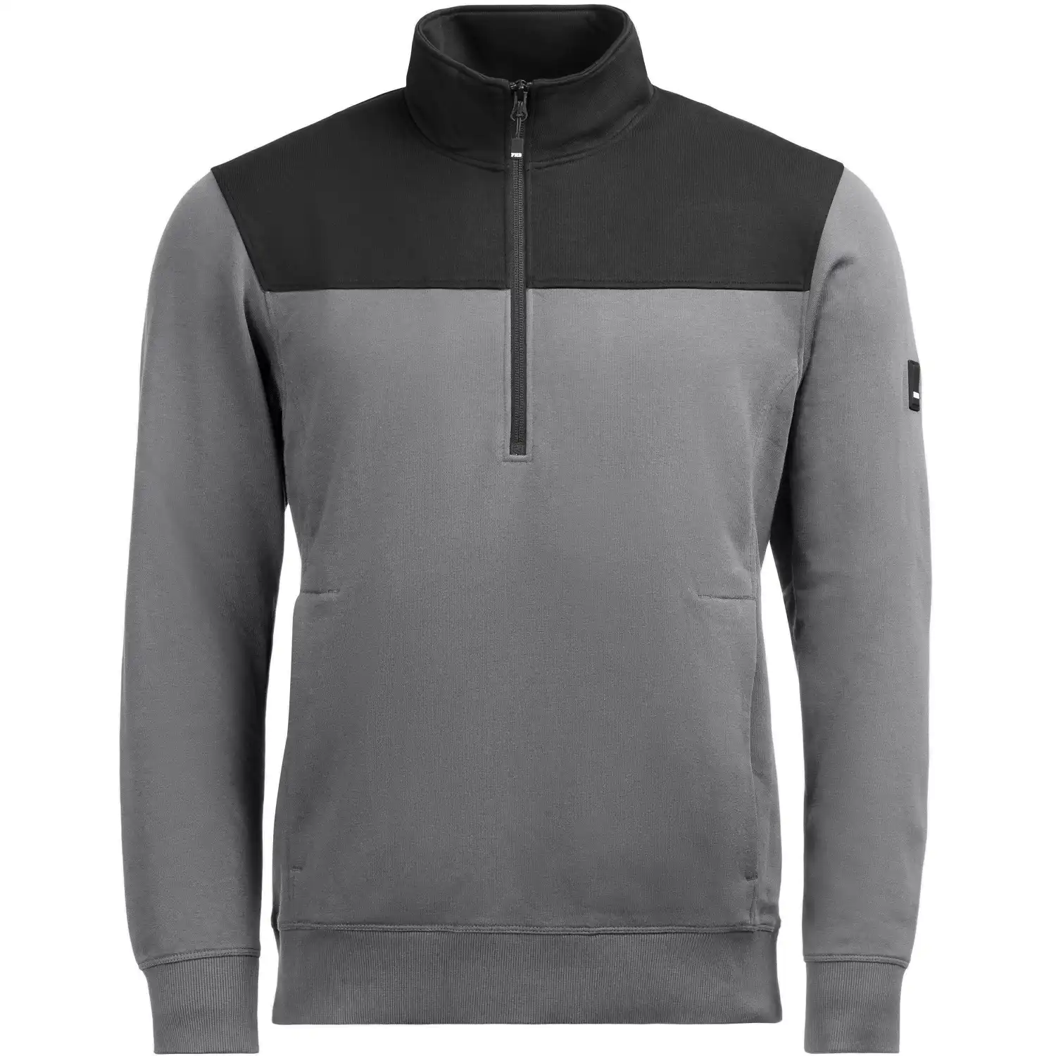 Zip-Sweatshirt "ROB" in grau/schwarz, XXL - Bild 1